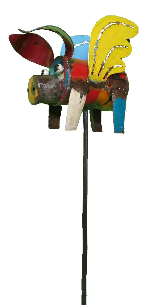  Product image 2 of the product “Pig on Metal stick 115cm Height, metal art. ”